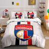 Olympique Lyonnais Logo Pattern Bedding Duvet Cover Set Duvet Cover Pillowcases  (1*Duvet Cover 2*Pillowcases, Without Duvet Insert)