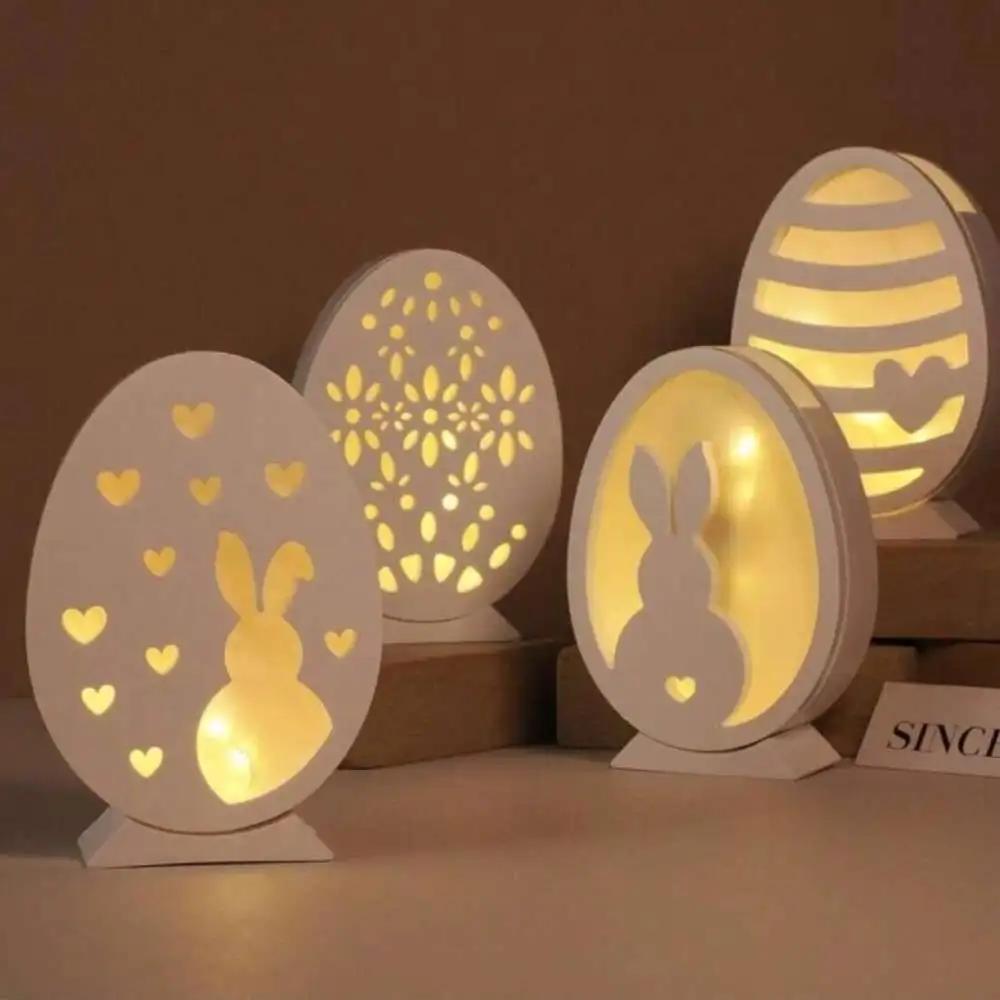 A Top-quality Easter Bunny Egg Hollow Lamp Silicone Mold for Cement Drop Crystal Crafting Silhouette Decoration Home Garden Art