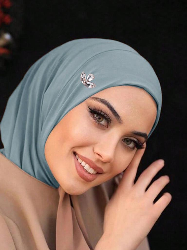 Muslim Islamic Jersey Hijab Rhinestone Scarf Instant Hijabs Headscarfs For Women Head Wrap Shawl Bonnet Hijabs Femme