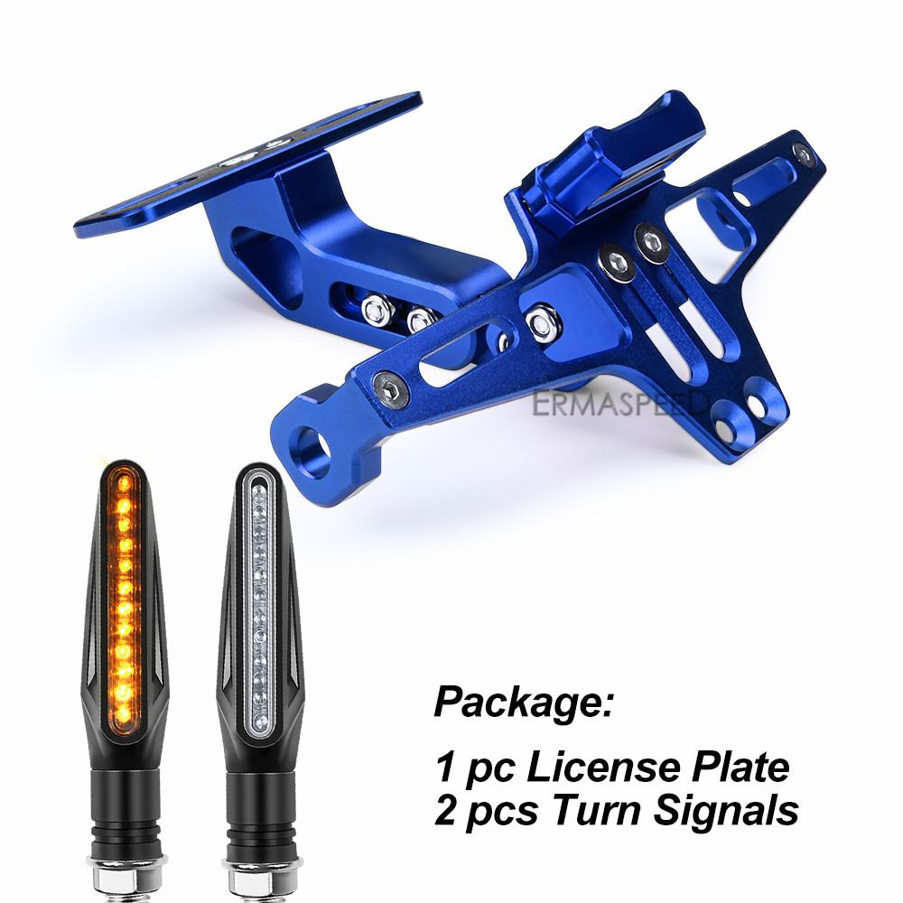 Motorcycle License Plate Frames Holder and Motorcycle LED Turn Signal Light For Motocross Street Bike Motorbike