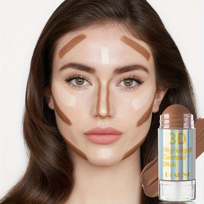 Multifunktionaler Konturstift, matter Concealer, Foundation, Bronzer-Stick, Nasenschattenstift, Gesichtsdefinition, fester Konturencreme-Make-up-Stick