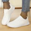 TUINANLE Modische Damen Flache Sneaker Bling Rosa Dicke Sohle Schnürung Glänzend Trend Freizeit Atmungsaktive Schuhe