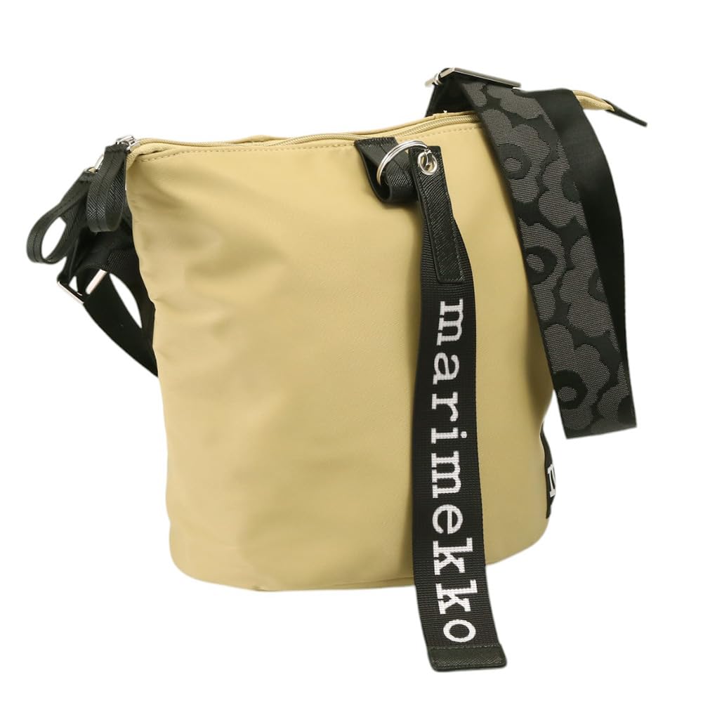 Marimekko Carry All Solid Shoulder Bag for Men and Women, Nylon, 93942 810, Pistachio Beige [Used]