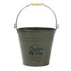 Captain Stag Outdoor Bucket CS Tin Bucket 10L with Wooden Handle, Olive, UM-1620