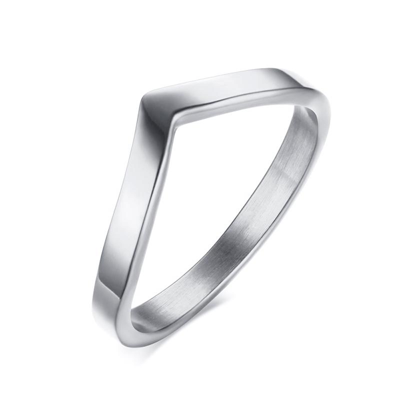 

Simple Chevron V Shape Ring or Party 316L Stainless Steel Fashion Jewelry Rings For Women US Ring Size 06