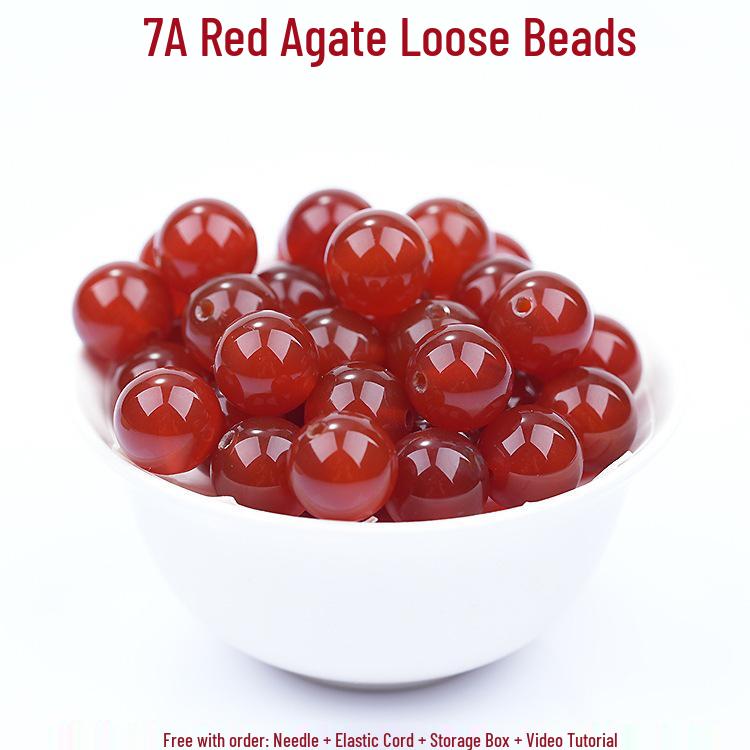 Red Agate Beads for DIY Handmade Bracelets & Necklaces - Crystal Jewelry Accessories (7A Quality) 6MM Red Agate [Approx. 60 Beads]