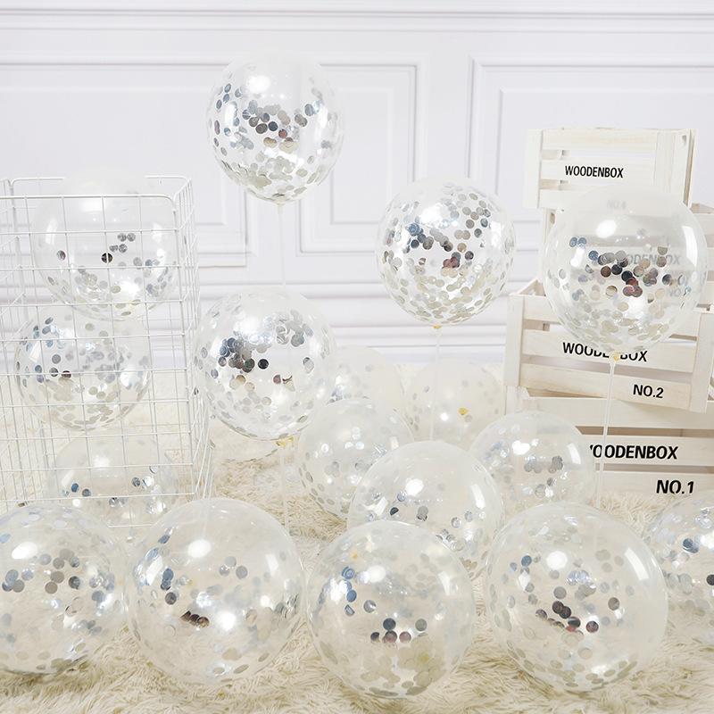 Sequin Balloons 12inch Latex Balloons Foil Confetti Balloons Wedding Room Decoration Balloons Arrangement Balloons