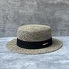 French Retro Salty Grass Hollow Sun Hat Men And Women Seaside Vacation Travel Beach Flat Top Hat Elegant Straw Hat
