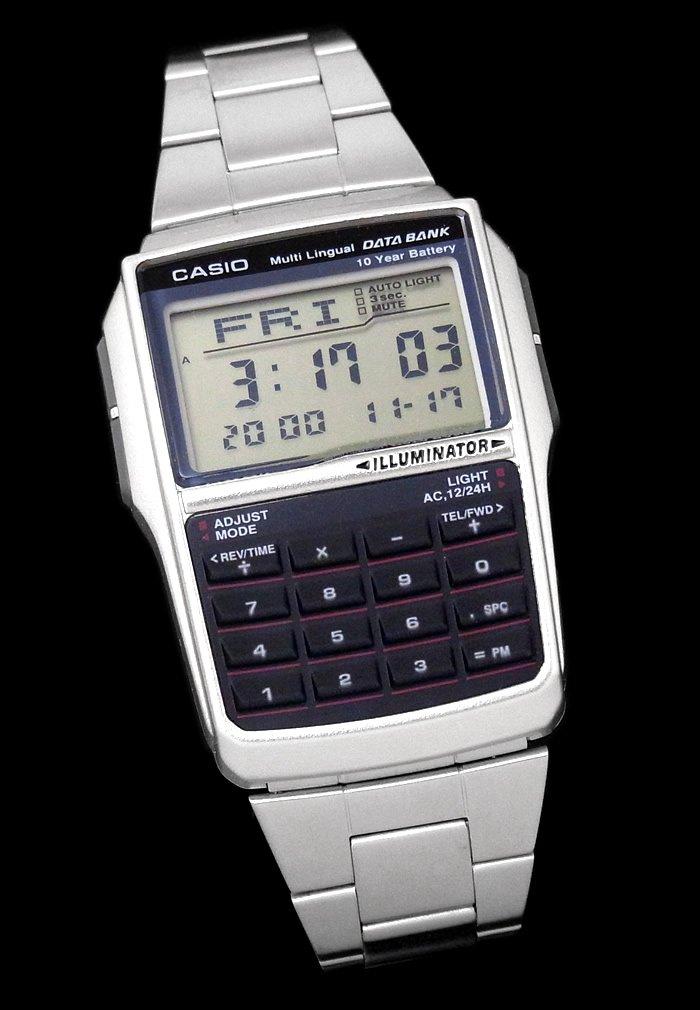 Casio Data Bank Digital Wristwatch DBC-32D-1A Men Silver Black