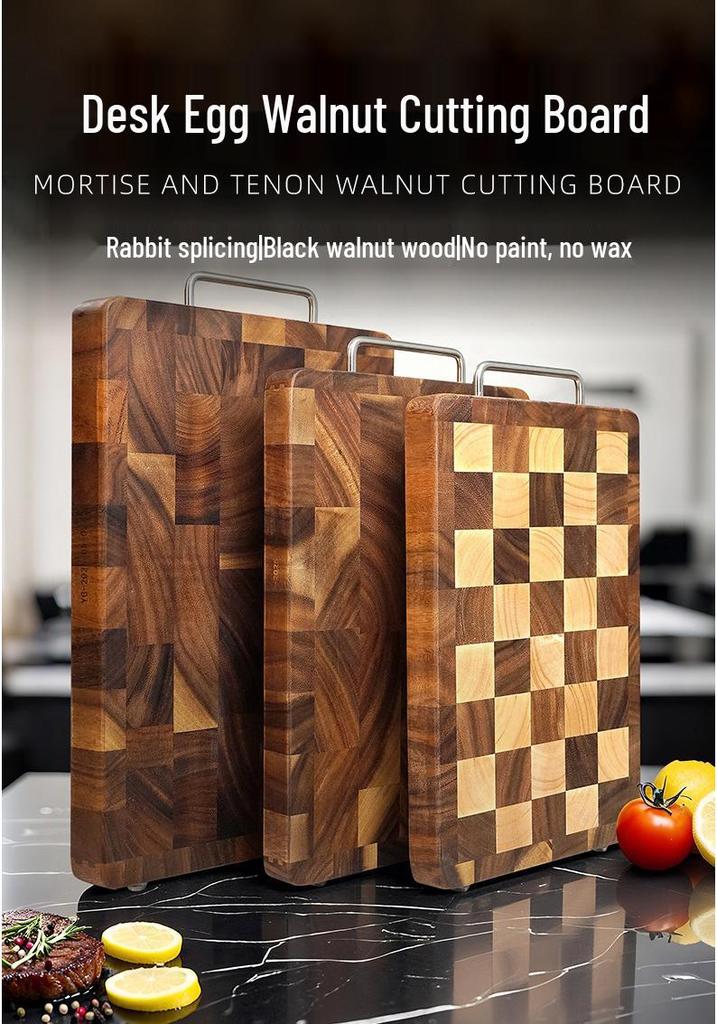 Double-Sided Solid Wood Cutting Board with Tenon and Mortise Design, Perfect for Kitchen Use on Fruits, Vegetables, and Everyday Chopping.
