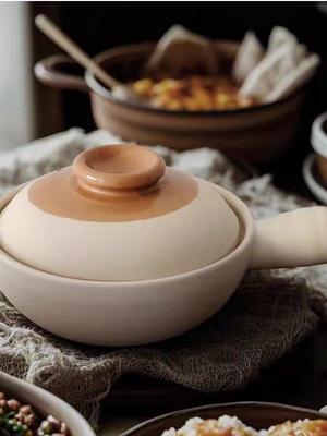 Pote de Barro Esmaltado de Alça Única Resistente a Altas Temperaturas para Arroz e Macarrão