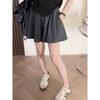 Women's High Waist Grey Pleated A-Line Culottes - Summer 2023 Casual Petite Sport Shorts