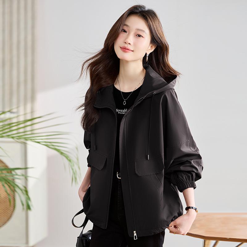 2025 Women's Petite Casual Loose Hooded Jacket - Advanced Spring/Autumn Style (L1589)