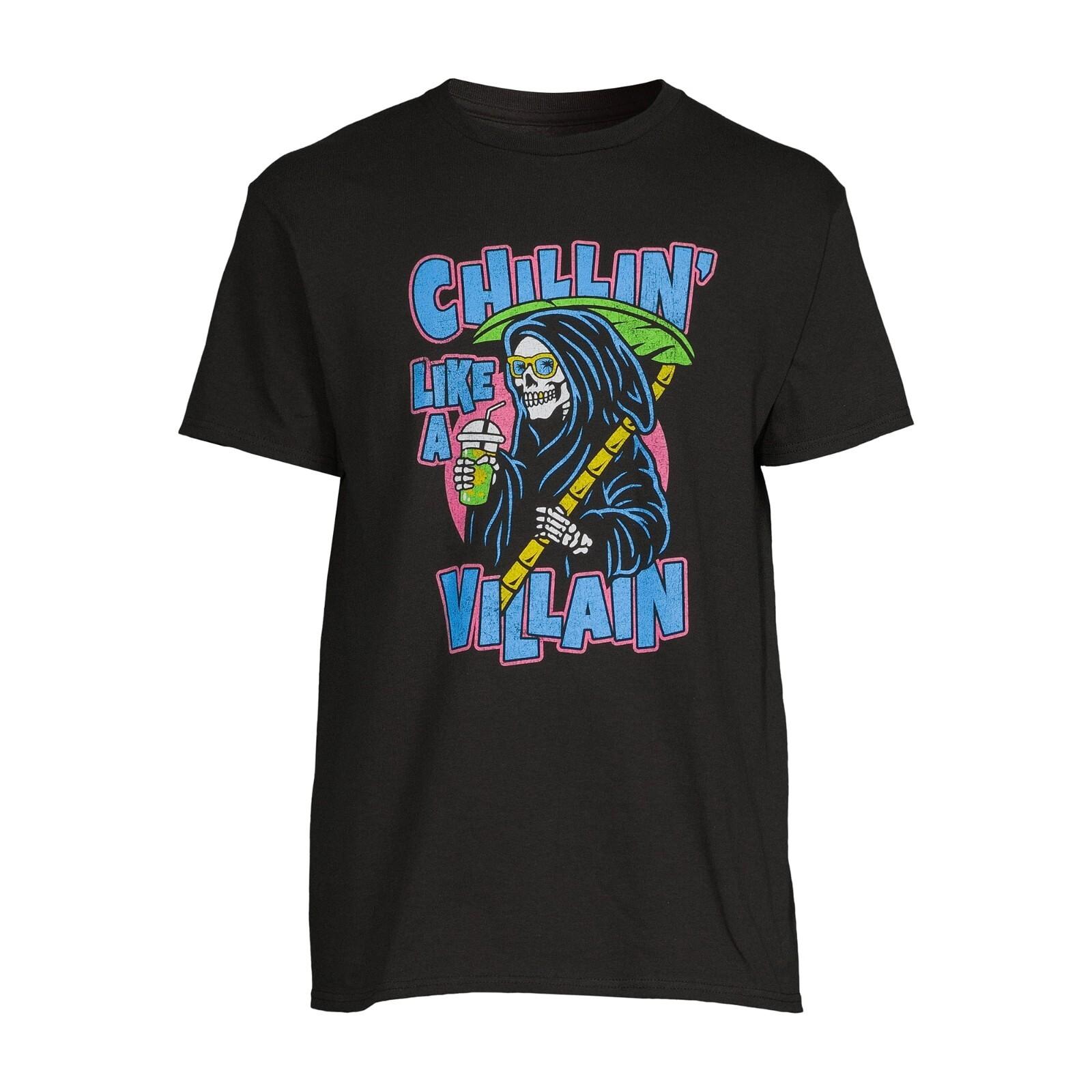 

Chillin Reaper Men s Graphic Tee with Short Sleeves, Size 2XL (50-52) S разноцветный