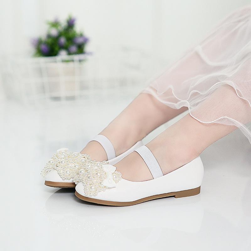 Girls' Princess Leather Dance Shoes - Flat, Single Dress Shoes for Baby and Toddlers