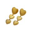 Love Heart Designs Oversized Studs Earrings Comfortable Hypoallergenically Gold Plated Zinc Alloy Accessories