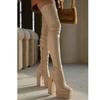 Fashion Platform High Heeled Women Over The Knee High Boots Brand Design Winter Fashion Sexy Elegant Walking Comfy Women Shoes