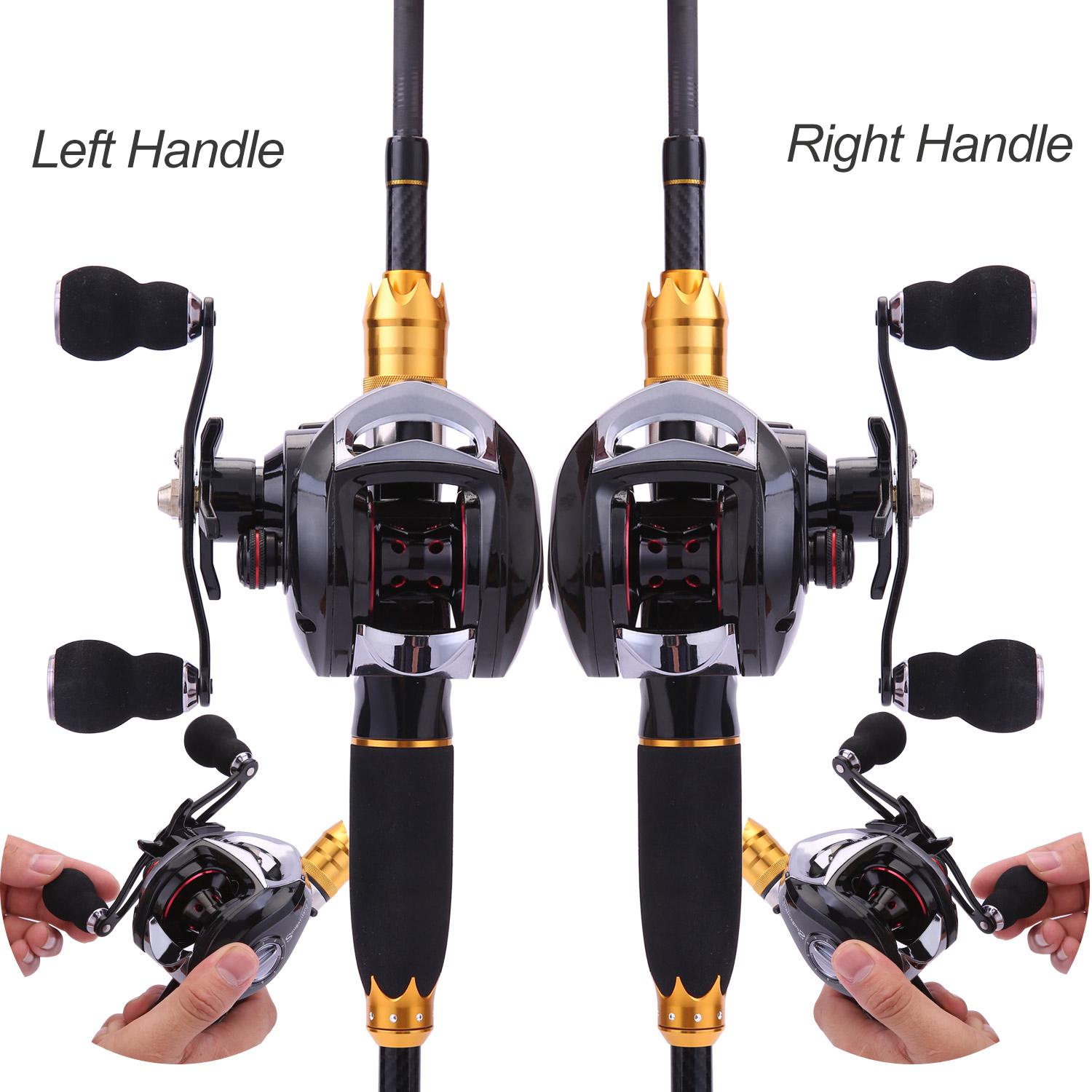 

Комбинации удочки и катушки Легкая 4-секционная удочка для ловли наживку с кастинговой катушкой 11+1 BB 1.8m rod&right reel жёлтый