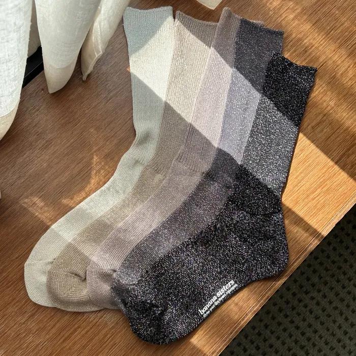 [Banana Sisters] Shine Glitter Socks 6 Colors