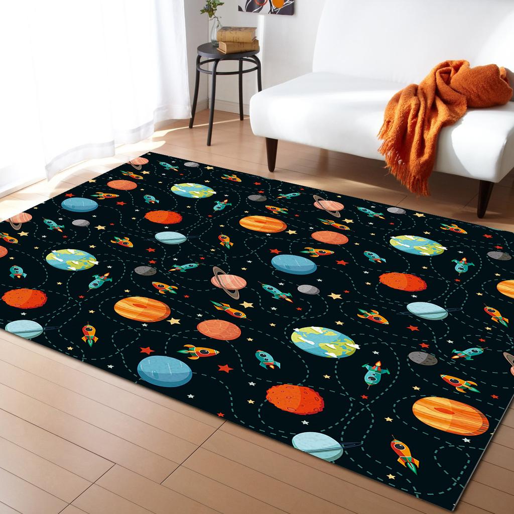 Universe Planet Home Carpet Anti-Slip Washable Large Carpet for Bedroom Living Room Decorative Table Mat