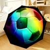 Flaming Soccer Ball Art Umbrella 8-Frame for Travel, Camping, Casual Lightweight Portable Umbrella, Essential for Every Family Holidays Gift
