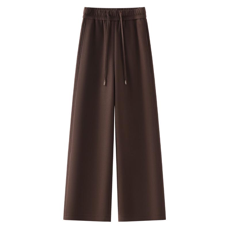 

Бежевые шерстяные женские брюки широкого кроя - Осень/Зима 2024, Мягкий прямой крой, Утепленные для тепла Large