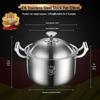 Extra Tall 316 Stainless Steel Stockpot with Anti-Overflow Lid, Large Capacity, No Coating, Perfect for Porridge, Steaming, and Stews.