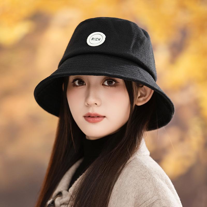 

FallSeason and ColdSeason Retro Thickened Hairy Fisherman Hat Outside Windproof Face Small Basin Hat Versatile British Style Warm Hat Women One Size