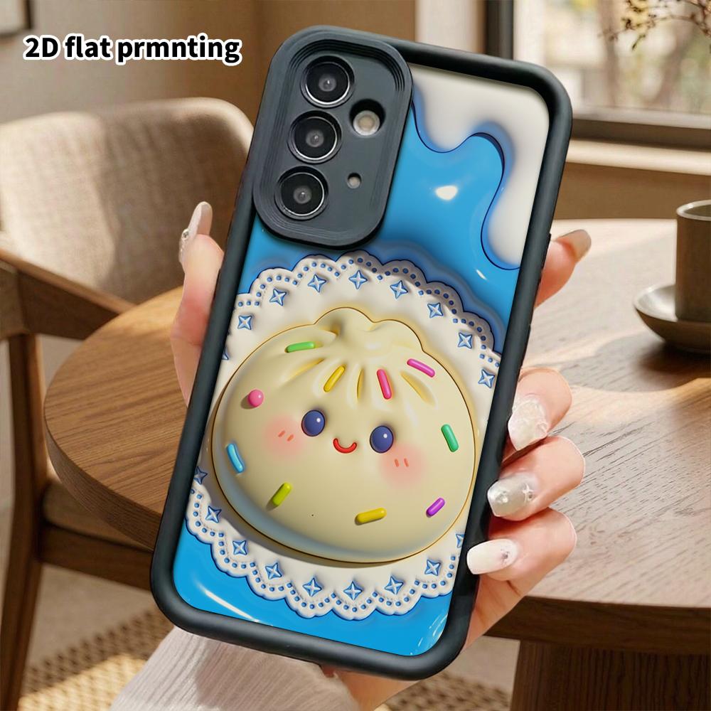 Phone case: 2D flat Samsung Galaxy A34 A35 M05 M06 S20 S22 S21 FE Plus 5G stepped protective case, cartoon bun, Christmas and Halloween gift