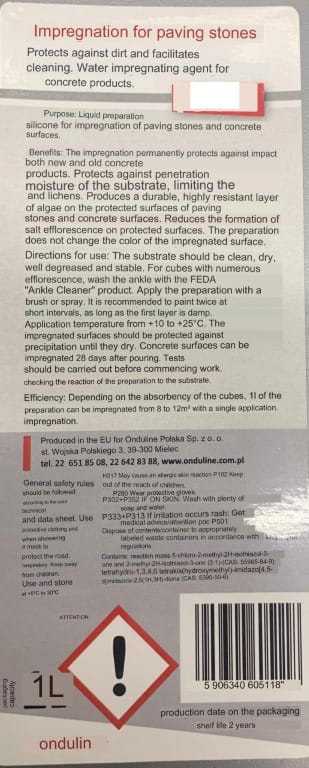 Feda water-based protective impregnation for paving stones 1l