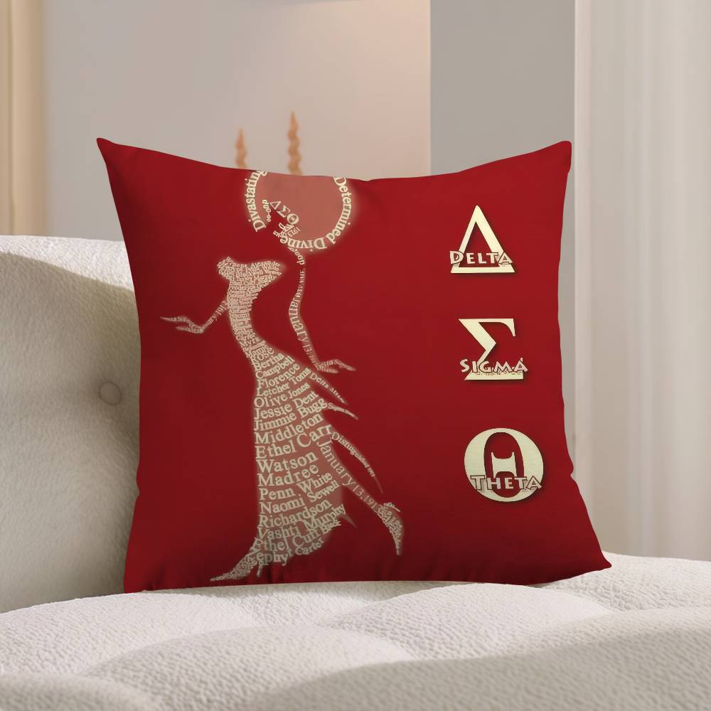 LOGO D-Delta S-Sigma Theta   Pillow Gifts Home Office Furnishings Bedroom Sofa Car Cushion Cover case 45x45cm
