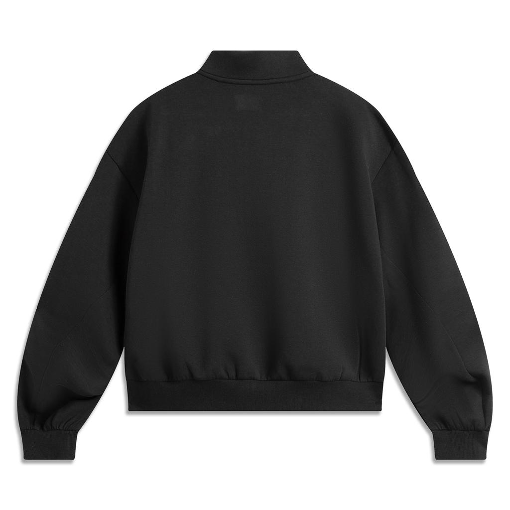 Li Ning Comfortable Breathable Versatile Loose Jacket Women Jackets Black AWDV418-6