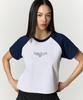 Printed Raglan T-Shirt (W) - Navy