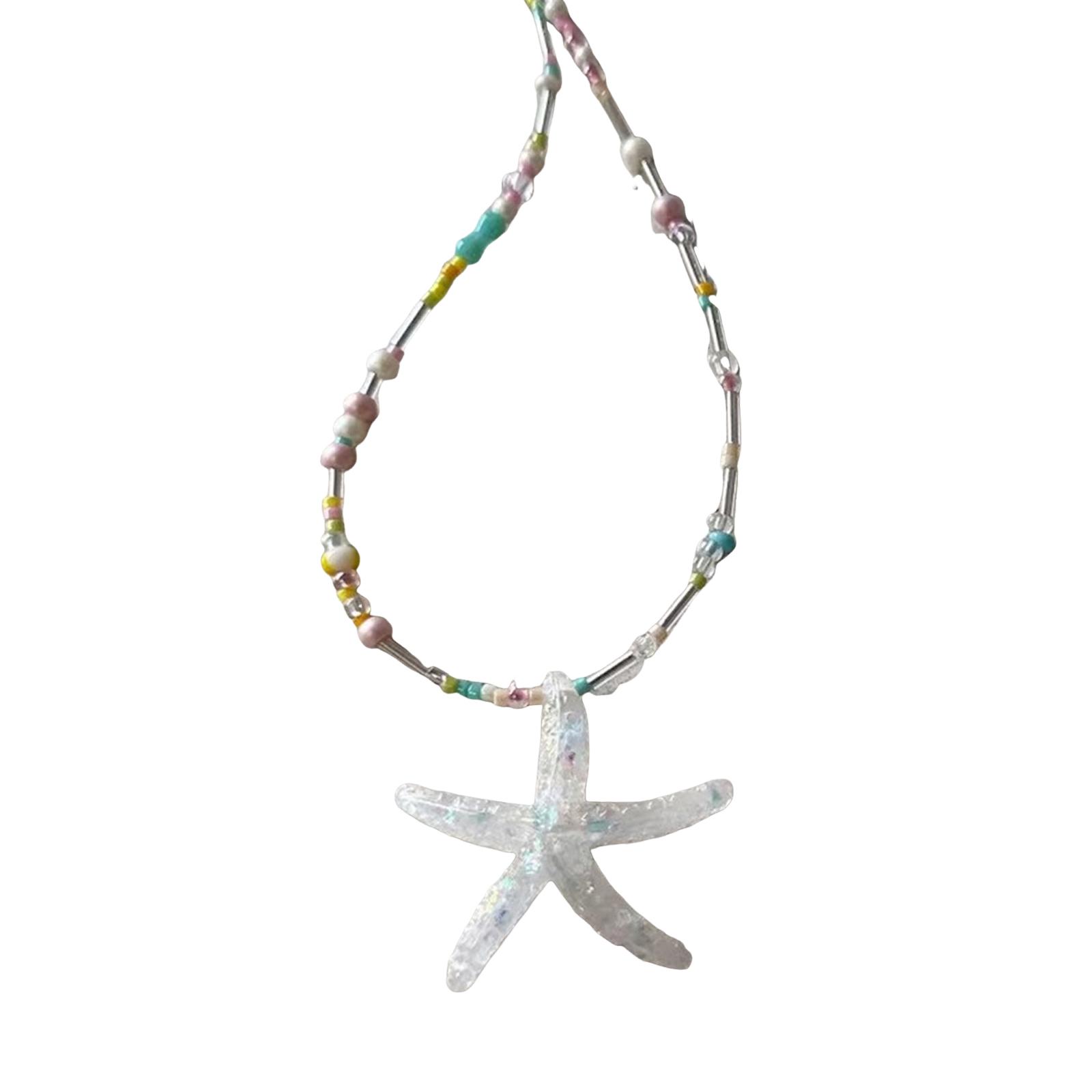 

Регулируемое ожерелье с подвеской в виде крутой морской звезды, детское украшение на шею, детская модная бижутерия, подходит для мальчиков и девочек, подарок белый