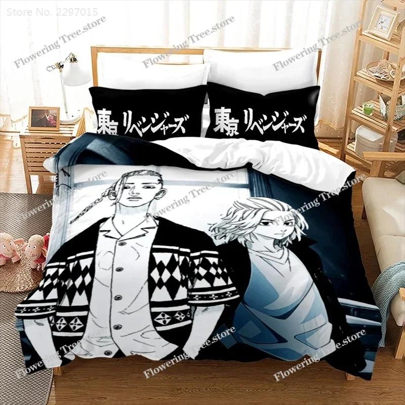 Anime Tokyo Revengers Duvet Cover Sets with Pillowcase Draken Ryūgūji Ken Mikey Sano Manjirō 3d Bedding Set Twin Queen King Size