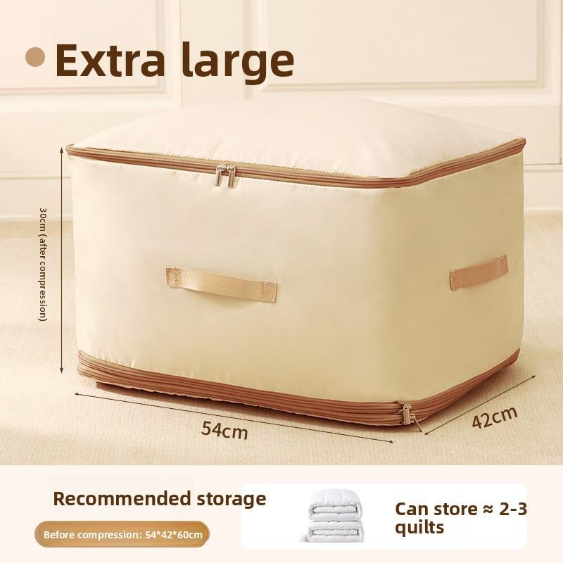 Cubic Flannel Storage Bag For Comforters And Clothing With Zipper For Bedroom And Travel Use