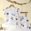 2026 Sommer Kurzarm Reiner Baumwolle Kinder Hauskleidung Pyjama Set