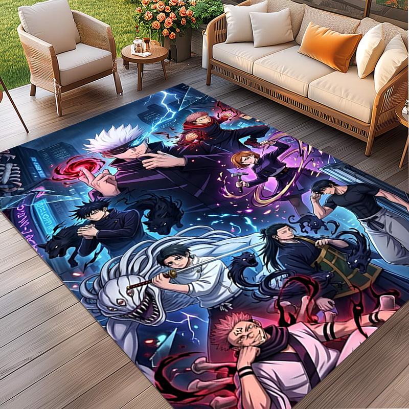 Demon Slayer Print Rug, Washable Floor Carpet, For Entryway Dorm Laundry Room Office Study, Home Decor Birthday Christmas Gift