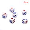 6Pcs 10mm Acrylic White Round Corner Dice Clear Dice Portable Table Playing Game