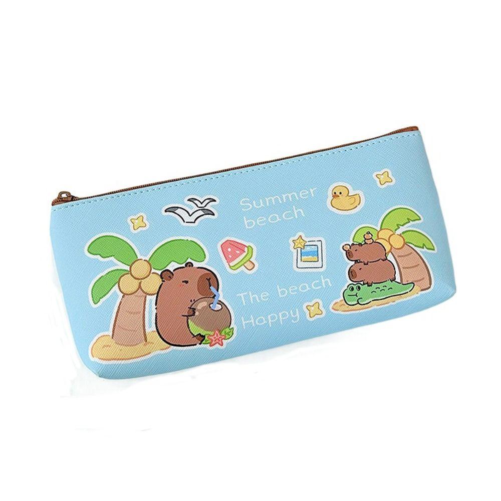 Capybara Pen Bag Kawaii Stationery Storage Pouch Portable Pencil Case  Student