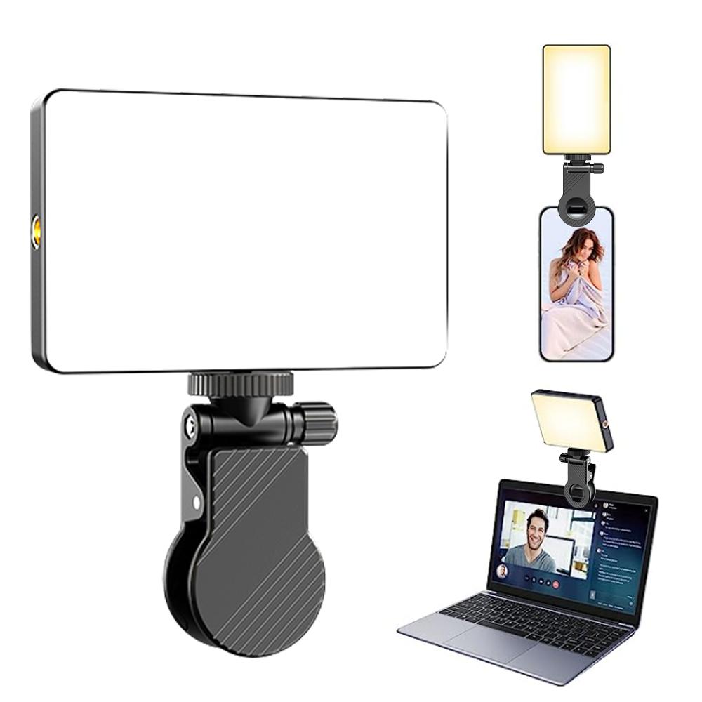 Mini Fill Light LED Pocket Video Lighting Clip-On Portable Selfie Lamp For Live Vlog Camera For iPhone/iPad/Macbook Laptops Use