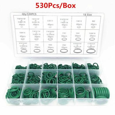 530 Uds junta tórica para coche R134a Kit de junta de goma Universal para aire acondicionado automático