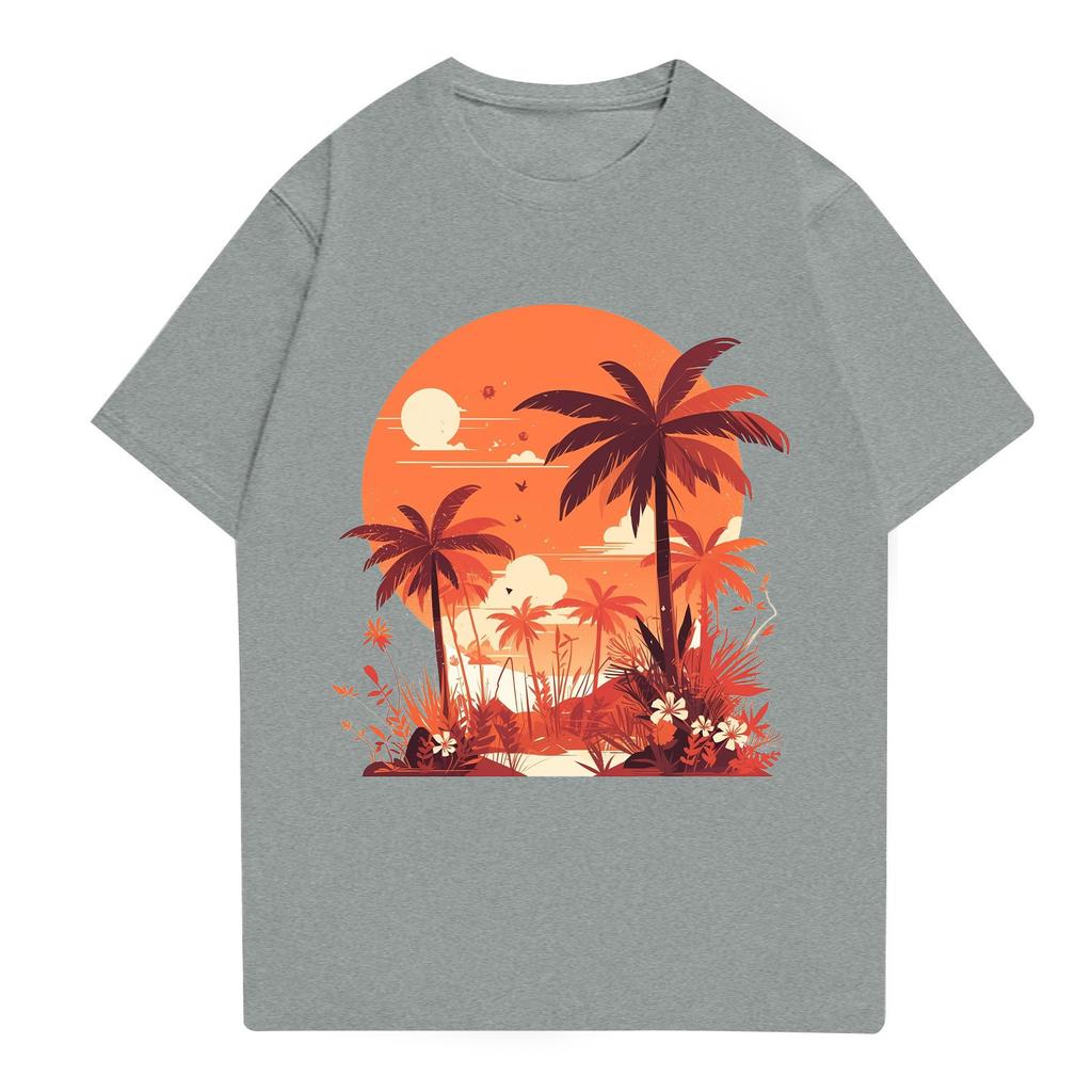 Herren Stehkragen Kurzarmhemd Lose Freizeit Urlaub Hemd Mann