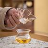 Kung Fu Tea Utensils - Glass Tea Cup Flower Infuser with Mesh Sifter & Strainer for Single Serve