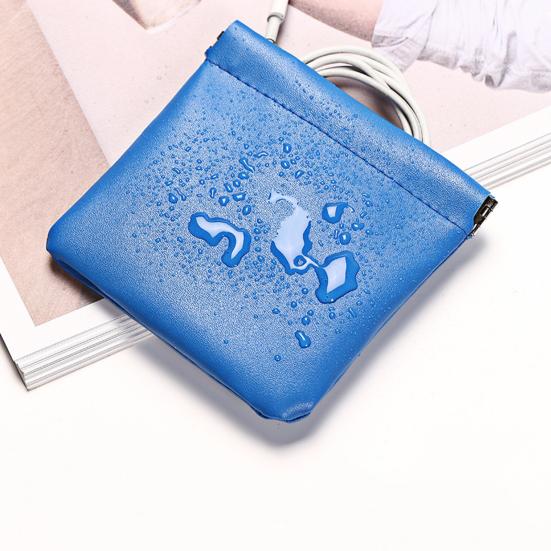 Storage Bag Lightweight Fake Leather Makeup Pouch Durable Stylish Portable Storage Bag for Home Travel