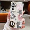 Vintage Leopard Print Stars Billiards Case For Samsung Galaxy A57 A56 A55 A54 5G A37 A36 A35 A34 A17 A16 A15 A14 Leather Texture Silicone Cover