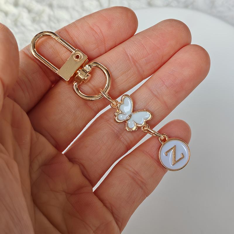 1 Stück Schlüssel-Logo Leichter Schlüsselanhänger Autoschlüssel Begleiter Taschenanhänger Langlebigkeit Metallschlüsselanhänger Monogramm-Anhänger Schmetterling Monogramm-Schlüsselanhänger