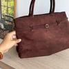 Women's Retro Suede Commuter Tote - Large Capacity Arrow Handbag for Autumn and Winter