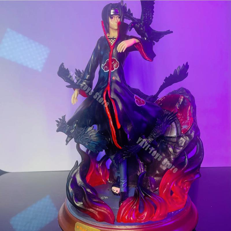 28cm Naruto Uchiha Itachi Figure - Akatsuki Collectible Statue LIGHT UP Anime