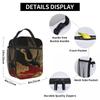 Elegant Chinese Crane And Red Golden Maroon Insulated Lunch Bag for Women Children Portable Food Boxes Thermal Lunch Box Tote
